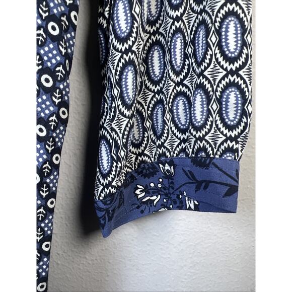 Boden Mollie Dress Floral Tunic blue gray US 4 Boho 3/4 sleeve small mini womens - Picture 4 of 12